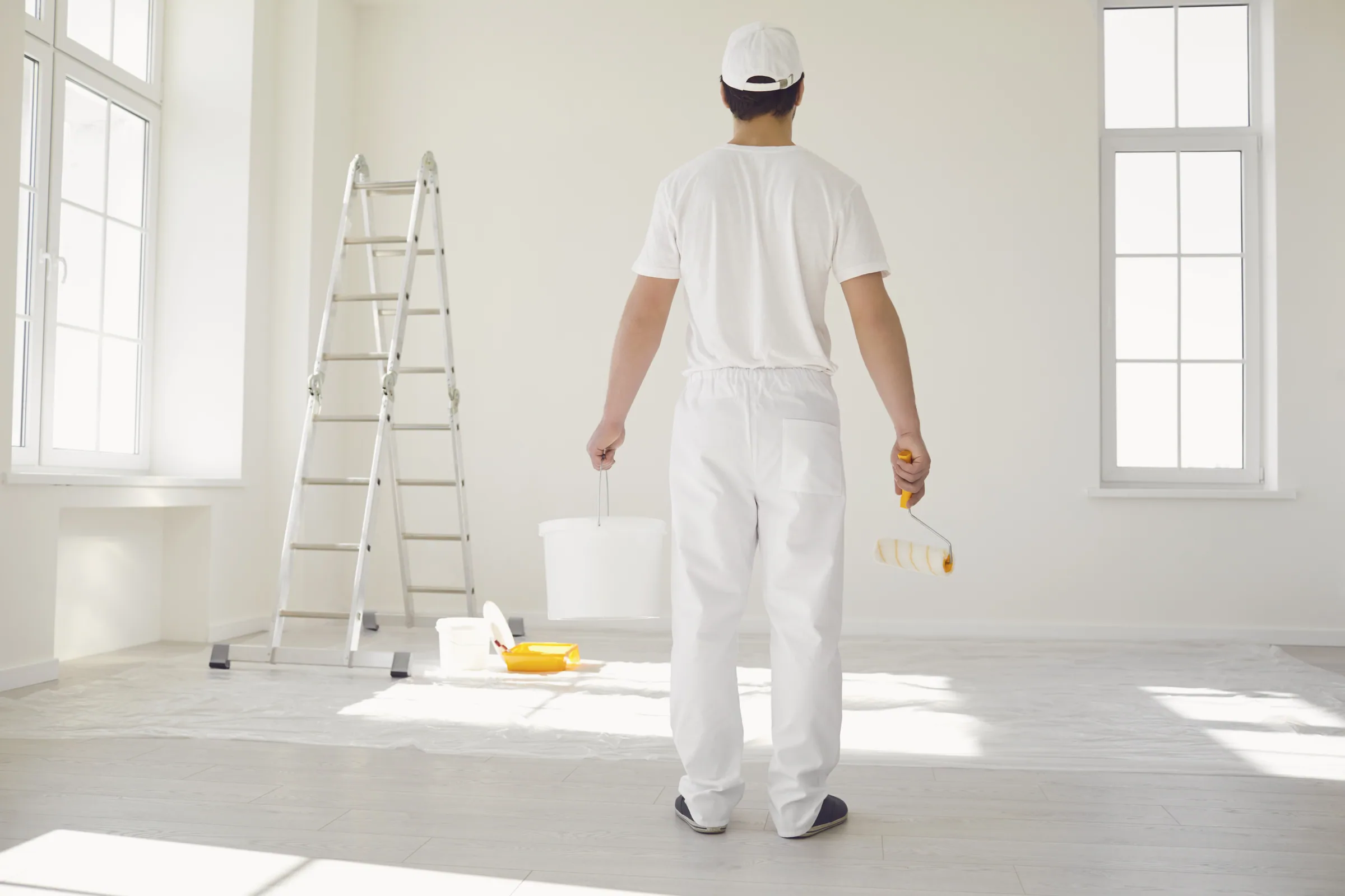 Goodpaster painter prepping a room for residential repaint